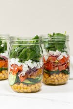 Greek salad in a jar