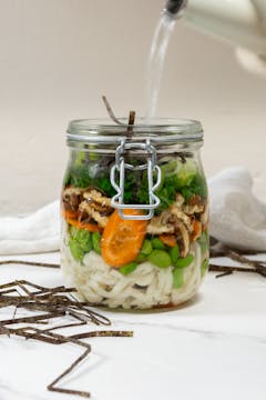 instant udon noodles in a jar