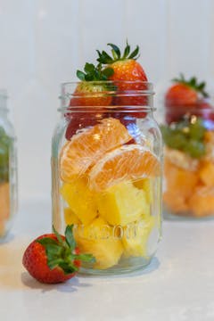 meal prep fruit jars