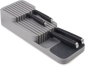 Joseph Joseph 85120 DrawerStore Kitchen Drawer Organizer Tray for Knives Knife Block, Gray