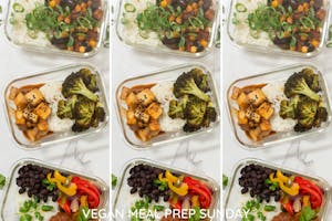 A variety of meal prep dishes.